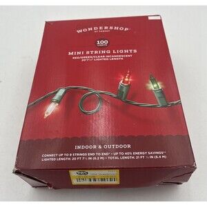 Wondershop 100 LED Mini string Lights Red Green Clear Xmas decor